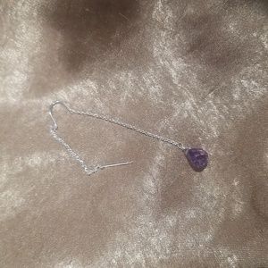 Silver and amethyst earring